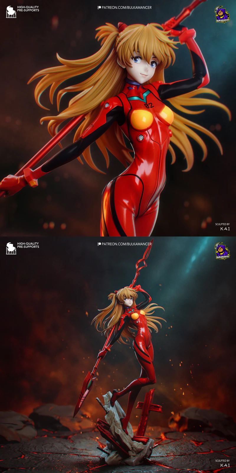 Asuka – Neon Genesis Evangelion STL model for 3D printing