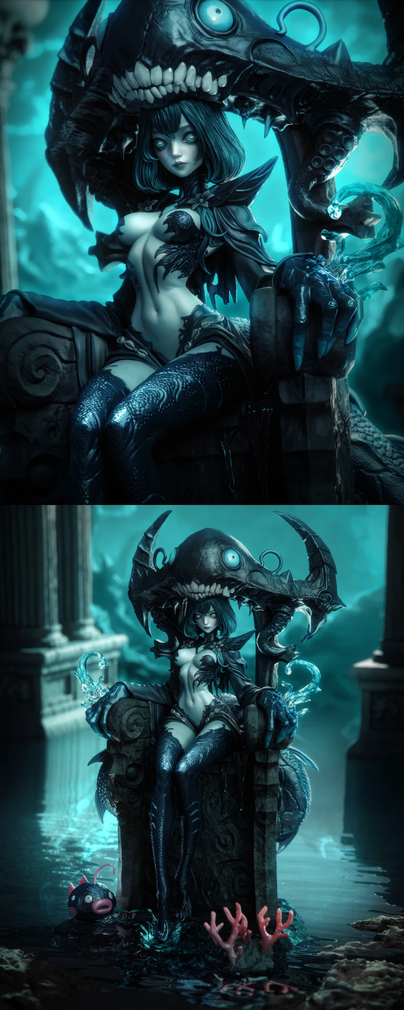 Azashara The Drowned Princess STL model for 3D printing