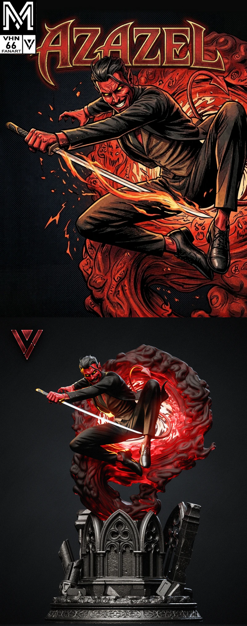 Azazel fanart STL model for 3D printing