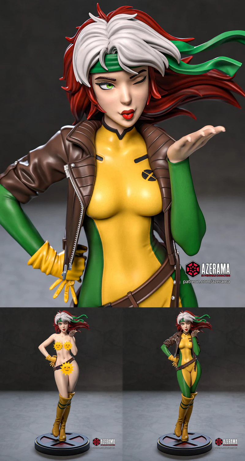 Rogue Marvel Character 3D Printable STL Model STL model for 3D printing