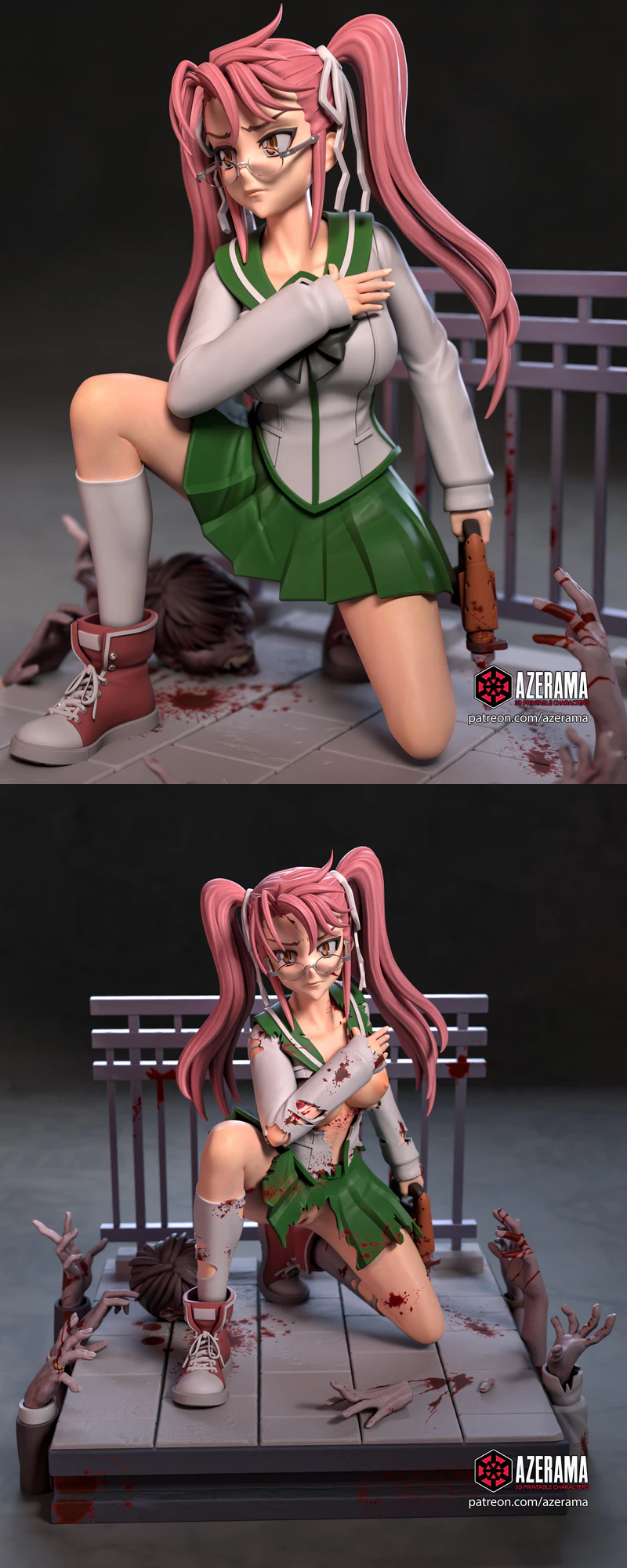 Saya Takagi – Highschool of the Dead STL model for 3D printing