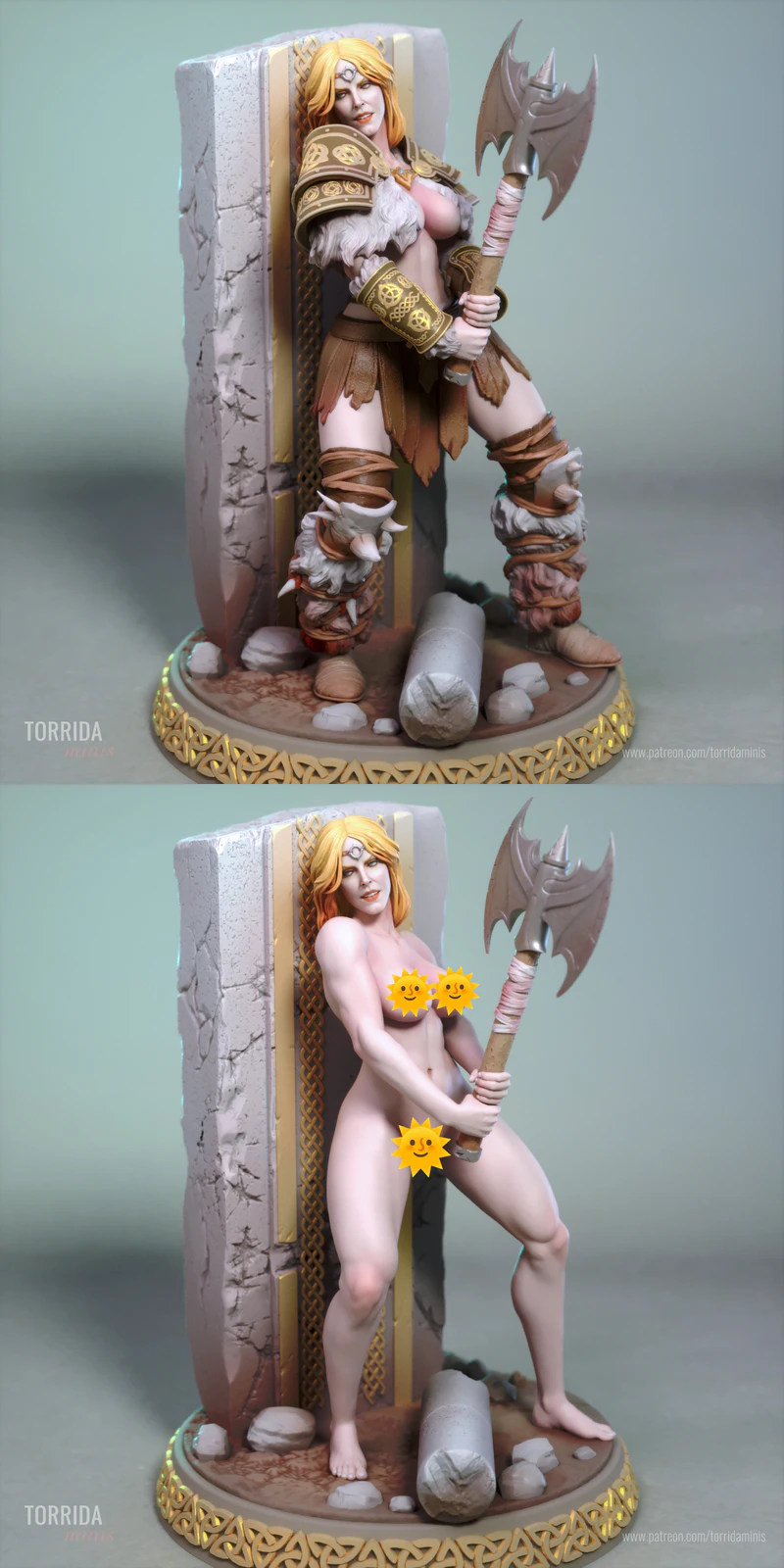 Azhra the barbarian STL model for 3D printing