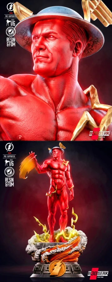 Flash Kingdom Come Sculpture STL model for 3D printing