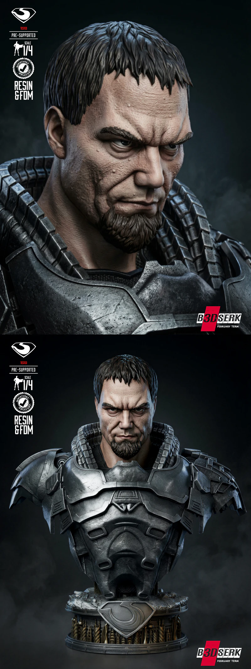 General Zod Bust STL model for 3D printing