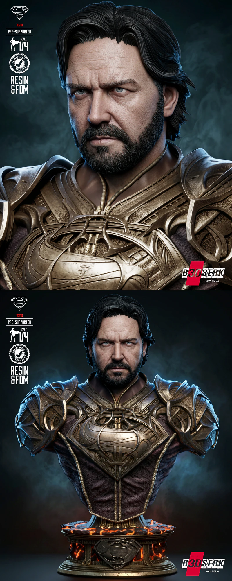 Jor-El Bust Portrait STL model for 3D printing