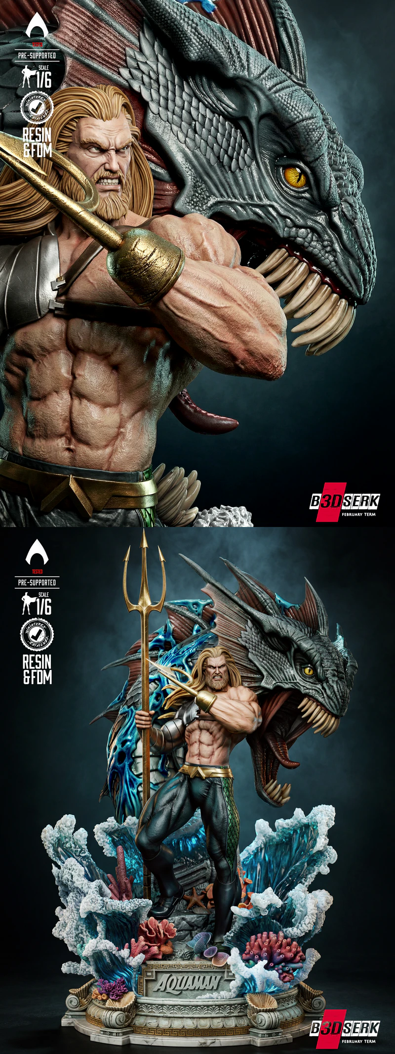 Aquaman Sculpture STL model for 3D printing