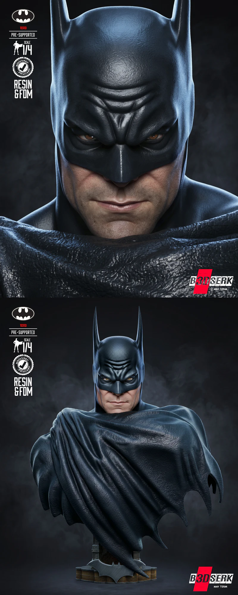 Batman Kingdom Come Portrait Bust STL model for 3D printing