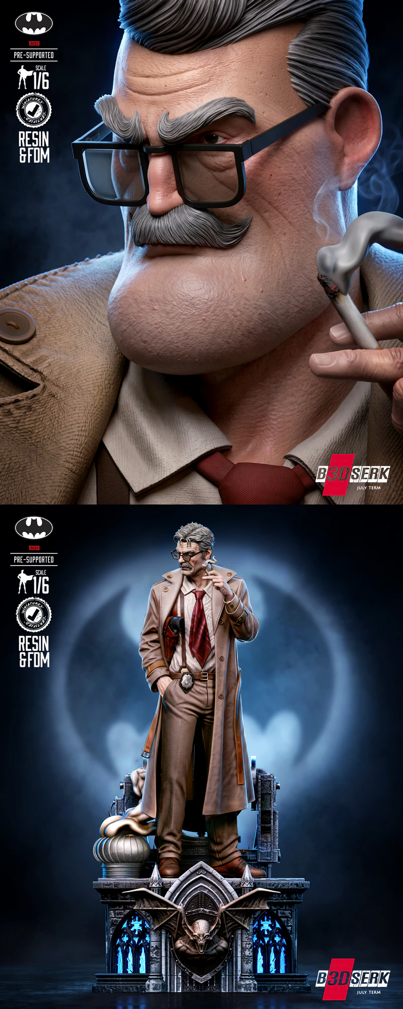 Commissioner Gordon Sculpture STL model for 3D printing