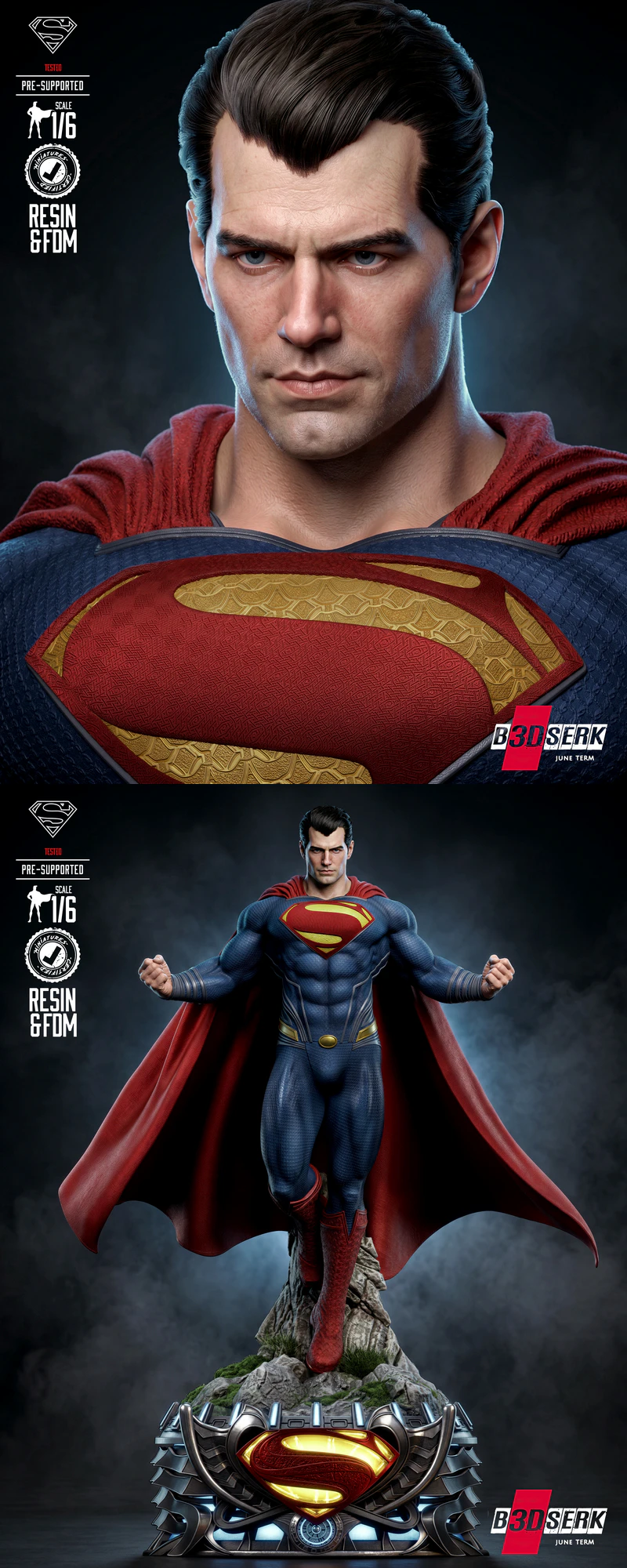 Man of Steel – Superman Sculpture STL model for 3D printing