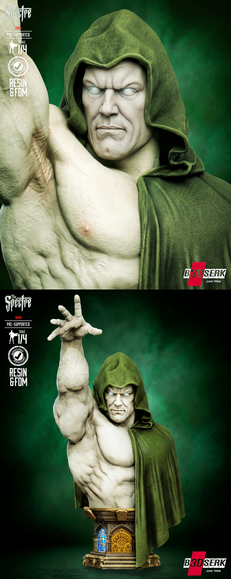 Spectre Kingdom Come Bust STL model for 3D printing