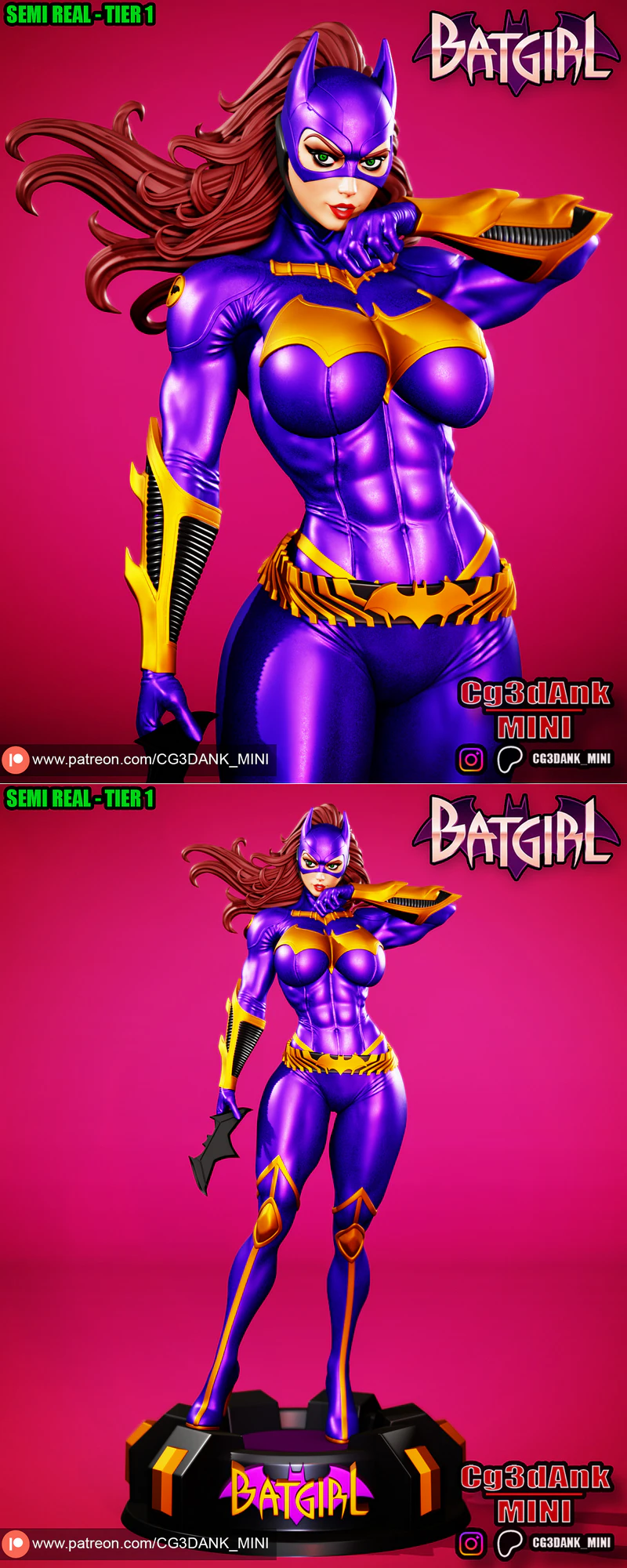 BATGIRL PURPLE STL model for 3D printing