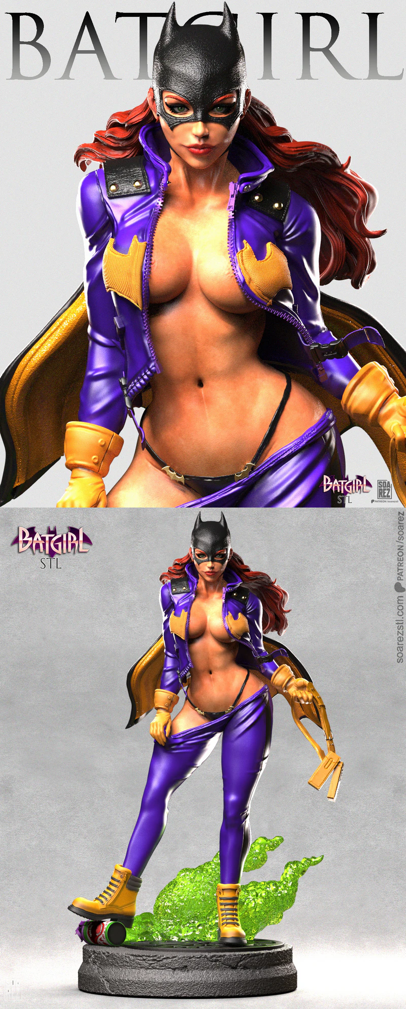 Batgirl 3D Printable STL Figure for Resin Printer STL model for 3D printing
