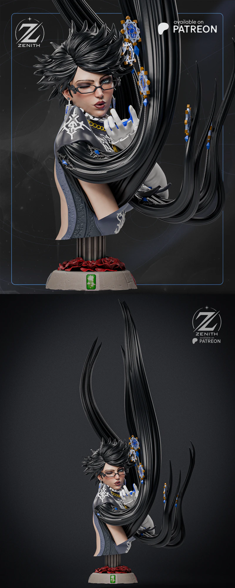 Bayonetta Character Bust STL File for 3D Printing STL model for 3D printing