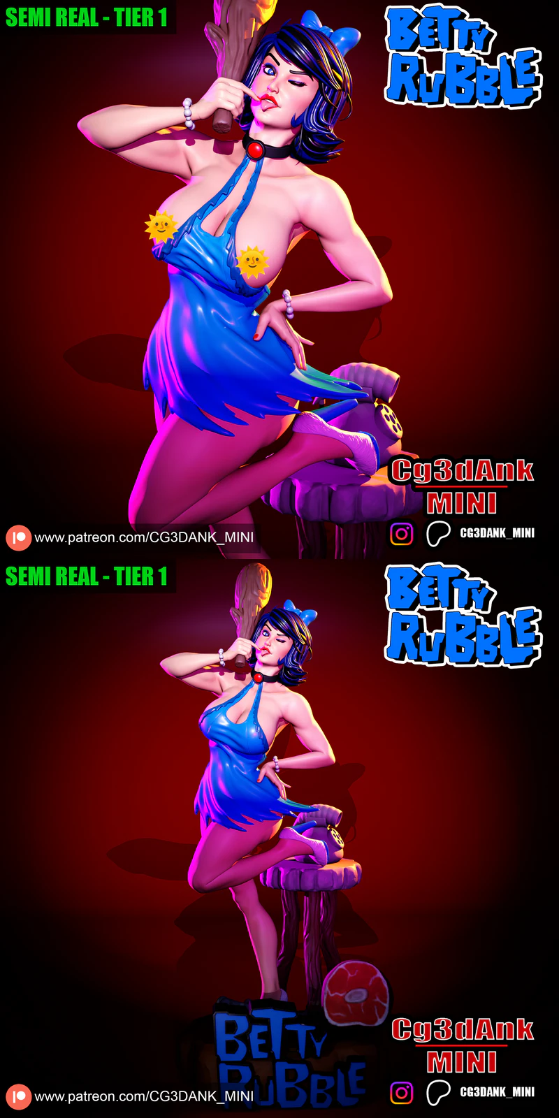 BETTY RUBBLE STL model for 3D printing