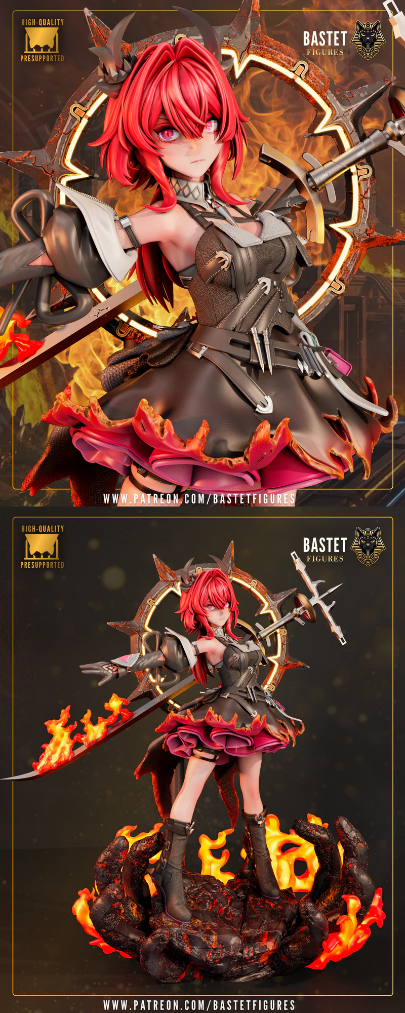 Laevatain – Mythic Flame Blade Warrior STL model for 3D printing