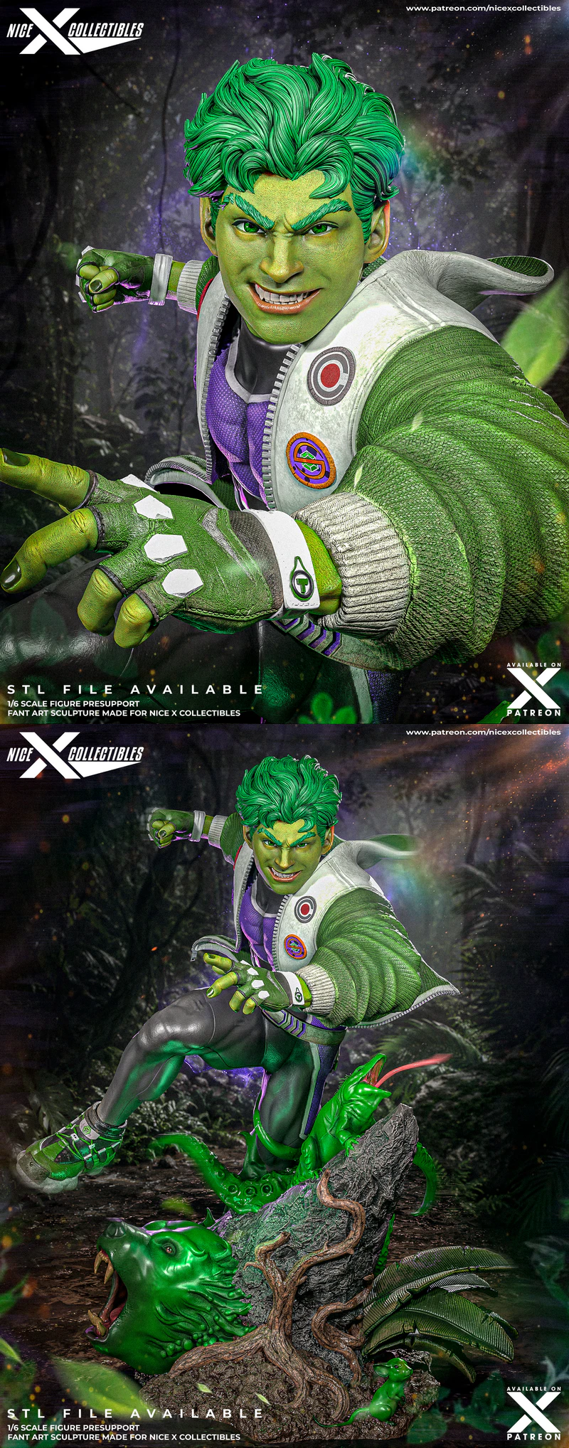 Beast Boy STL model for 3D printing