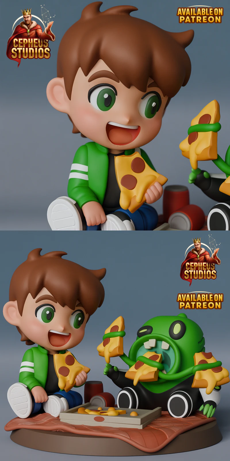Ben10 and Upchuck 3D Printable STL Figure STL model for 3D printing