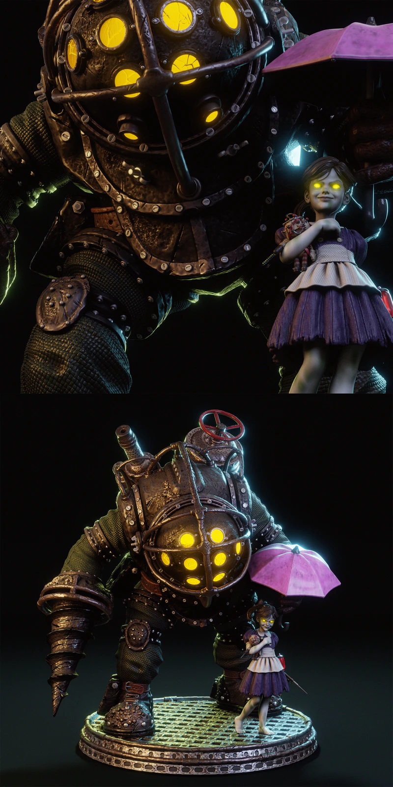 Big Daddy and Little Sister STL model for 3D printing
