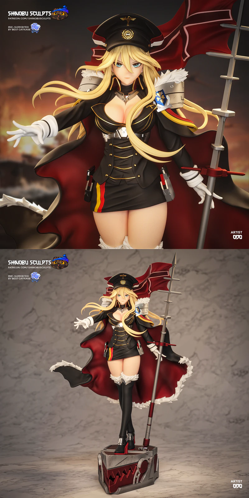 Bismarck Azur Lane 3D Printable Figure STL File STL model for 3D printing