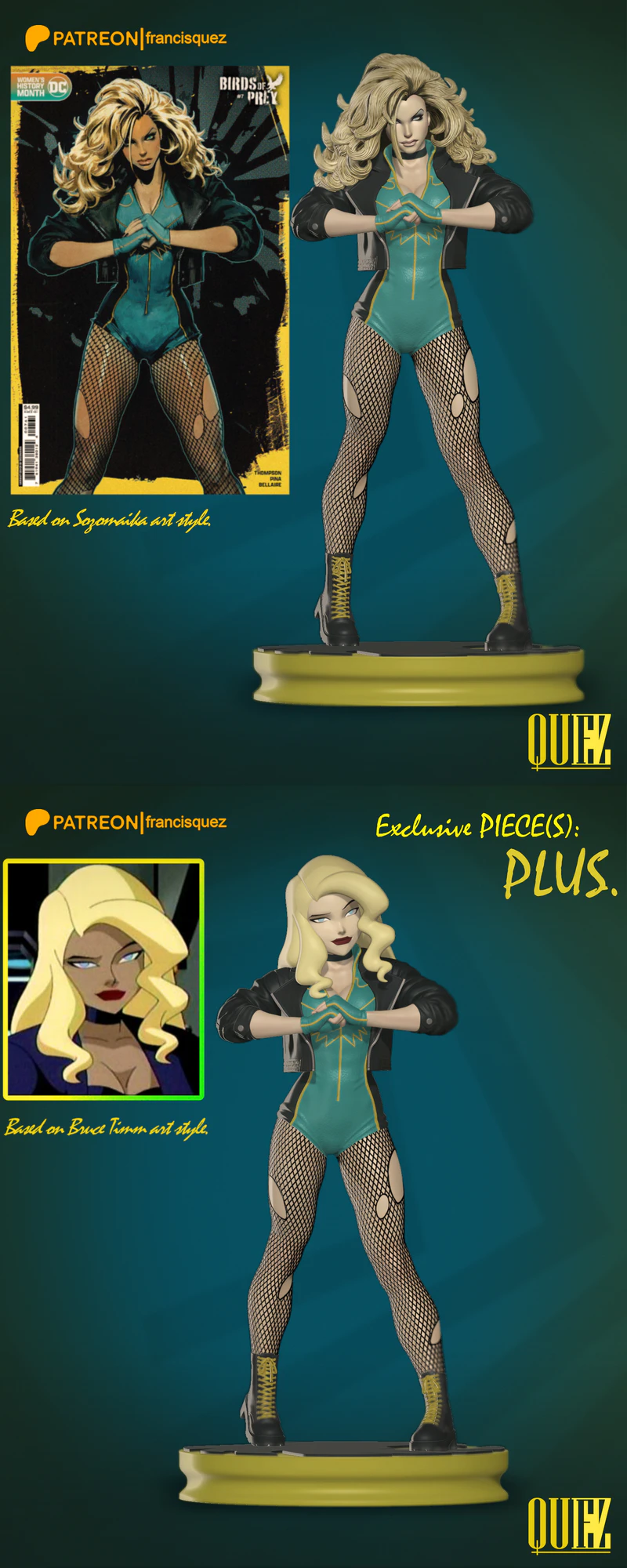 Black Canary 3D Printable Miniature STL File STL model for 3D printing