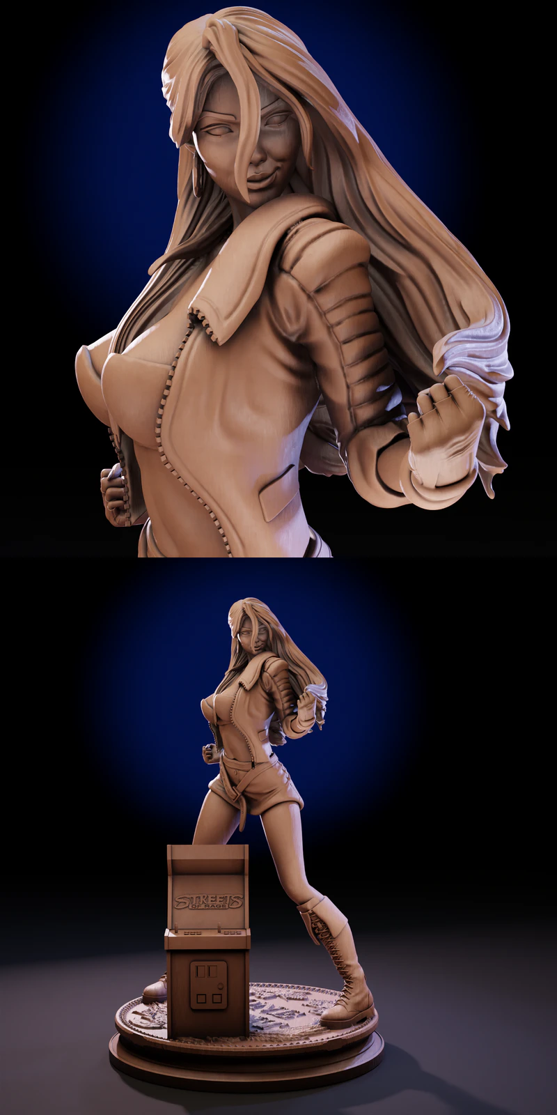 Blaze Fielding from Street of Rage Statue STL model for 3D printing