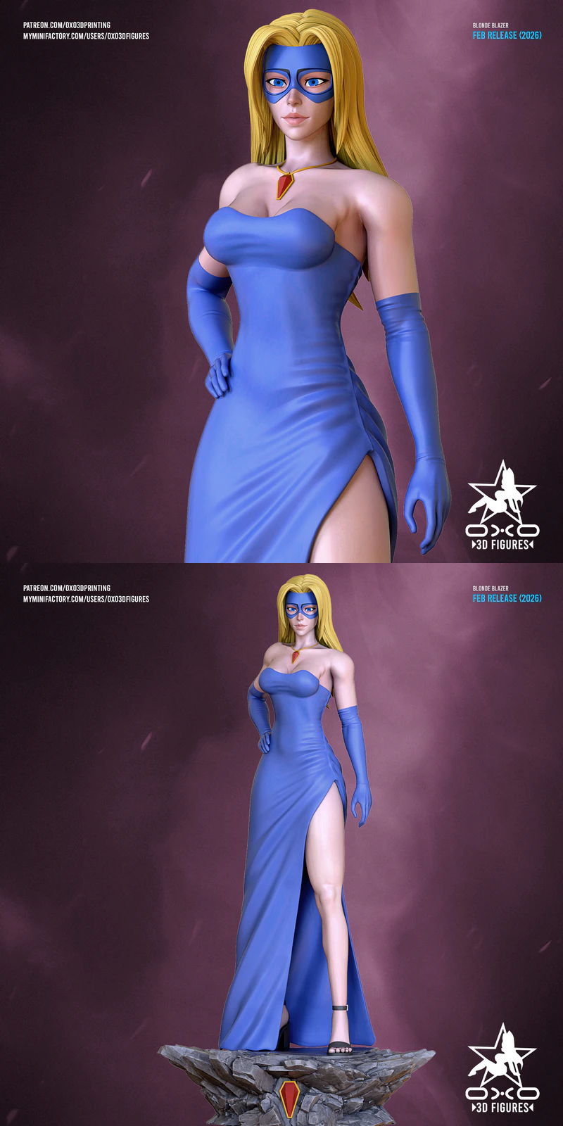 Blonde Blazer STL File for 3D Printing – Female Figure Model STL model for 3D printing