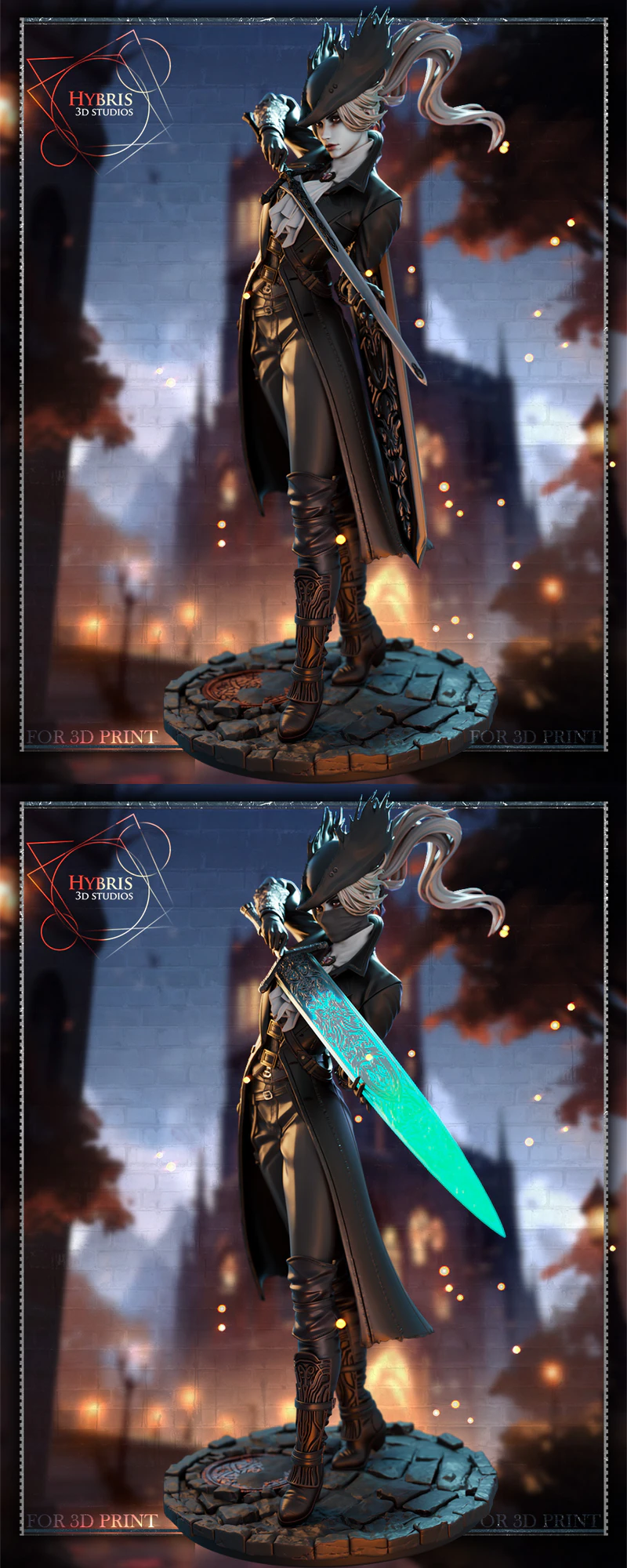 Bloodborne Female Hunter STL Figure for 3D Printing STL model for 3D printing