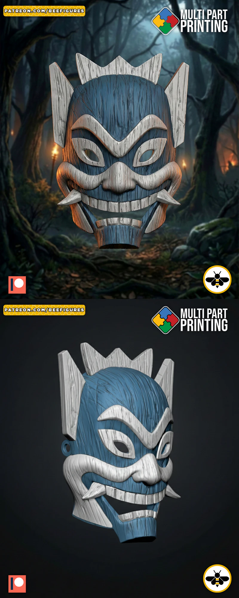 Blue Spirit – Mask Zuko STL model for 3D printing