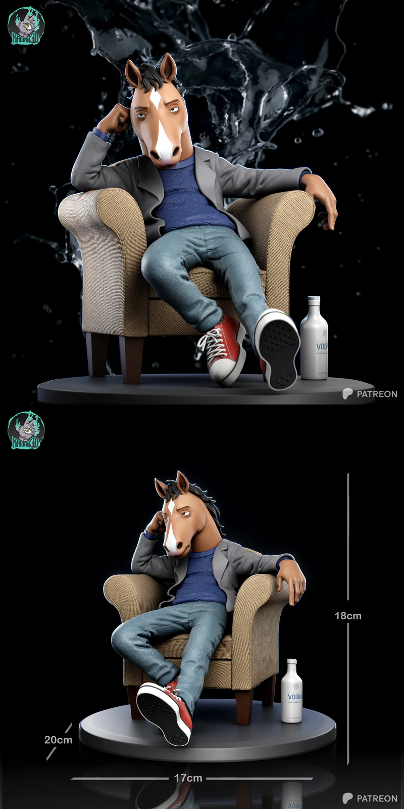 Bojack Horseman STL model for 3D printing