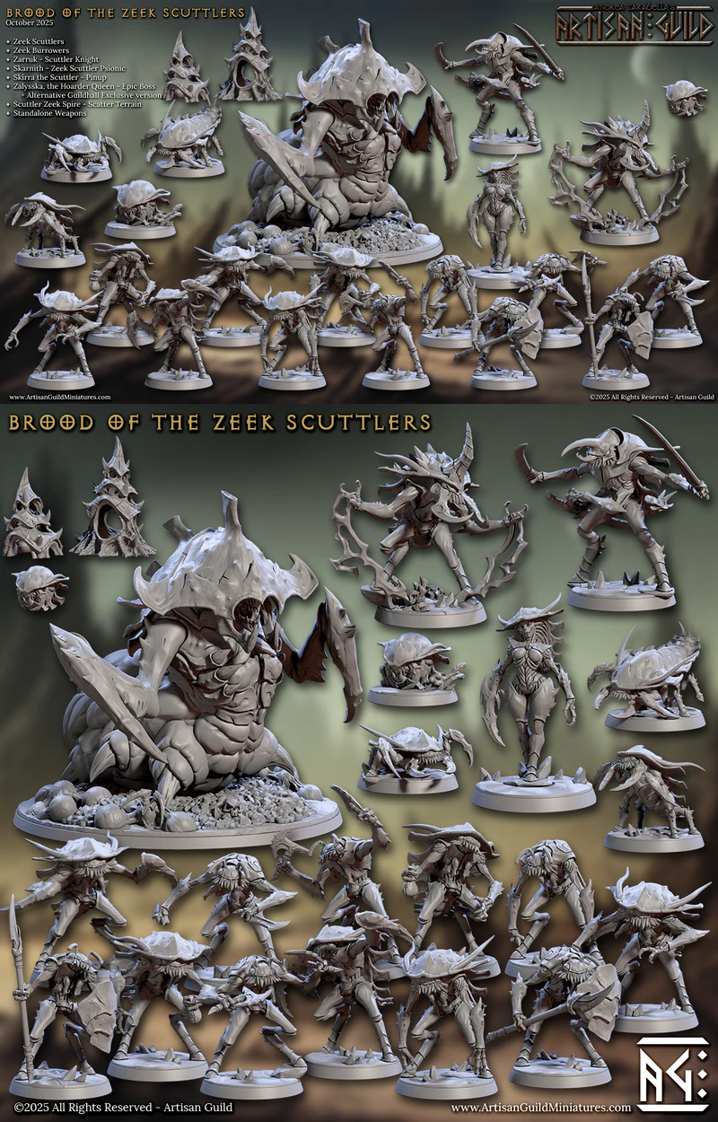 Brood of the Zeek Scuttlers 3D Printable Miniature STL File STL model for 3D printing
