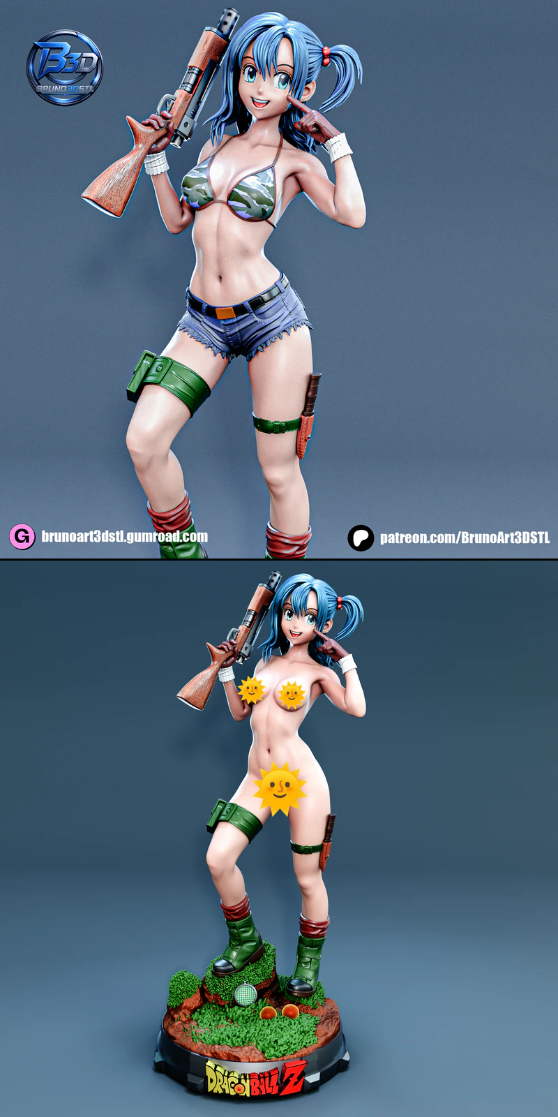 Bulma anime STL model for 3D printing