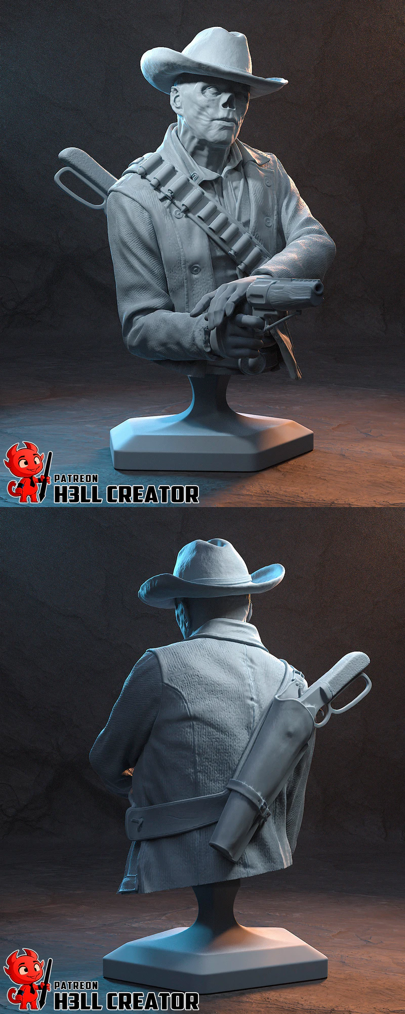 Ghoul Bust 3D Printable STL Model for Resin Printer STL model for 3D printing