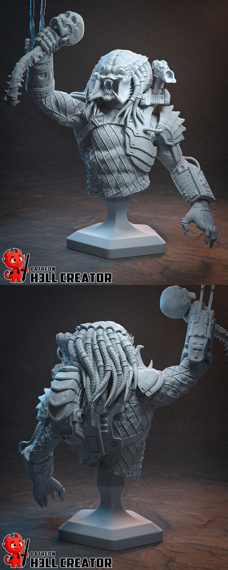 Predator Bust 3D Printable STL Model for Resin Printer STL model for 3D printing
