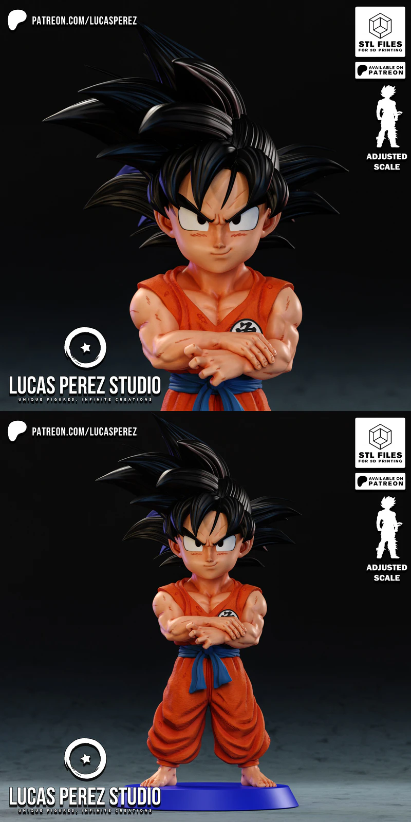 Chibi Goku STL File for 3D Printer – Miniature Figure STL model for 3D printing