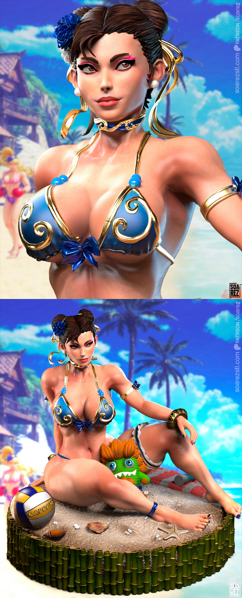 CHUN-LI Beach Pose STL for 3D Printer STL model for 3D printing