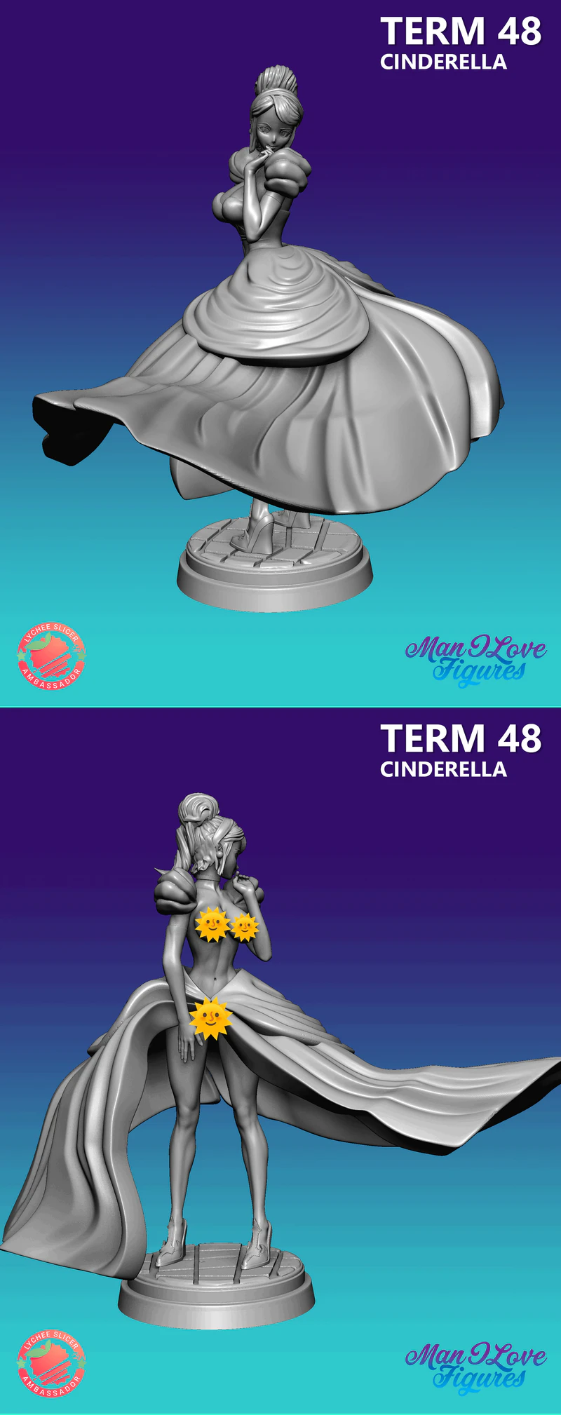 Cinderella Princess 3D Printable STL Figure STL model for 3D printing
