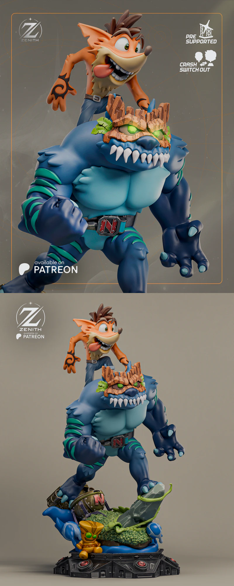 Crash Bandicoot Figure STL Model STL model for 3D printing