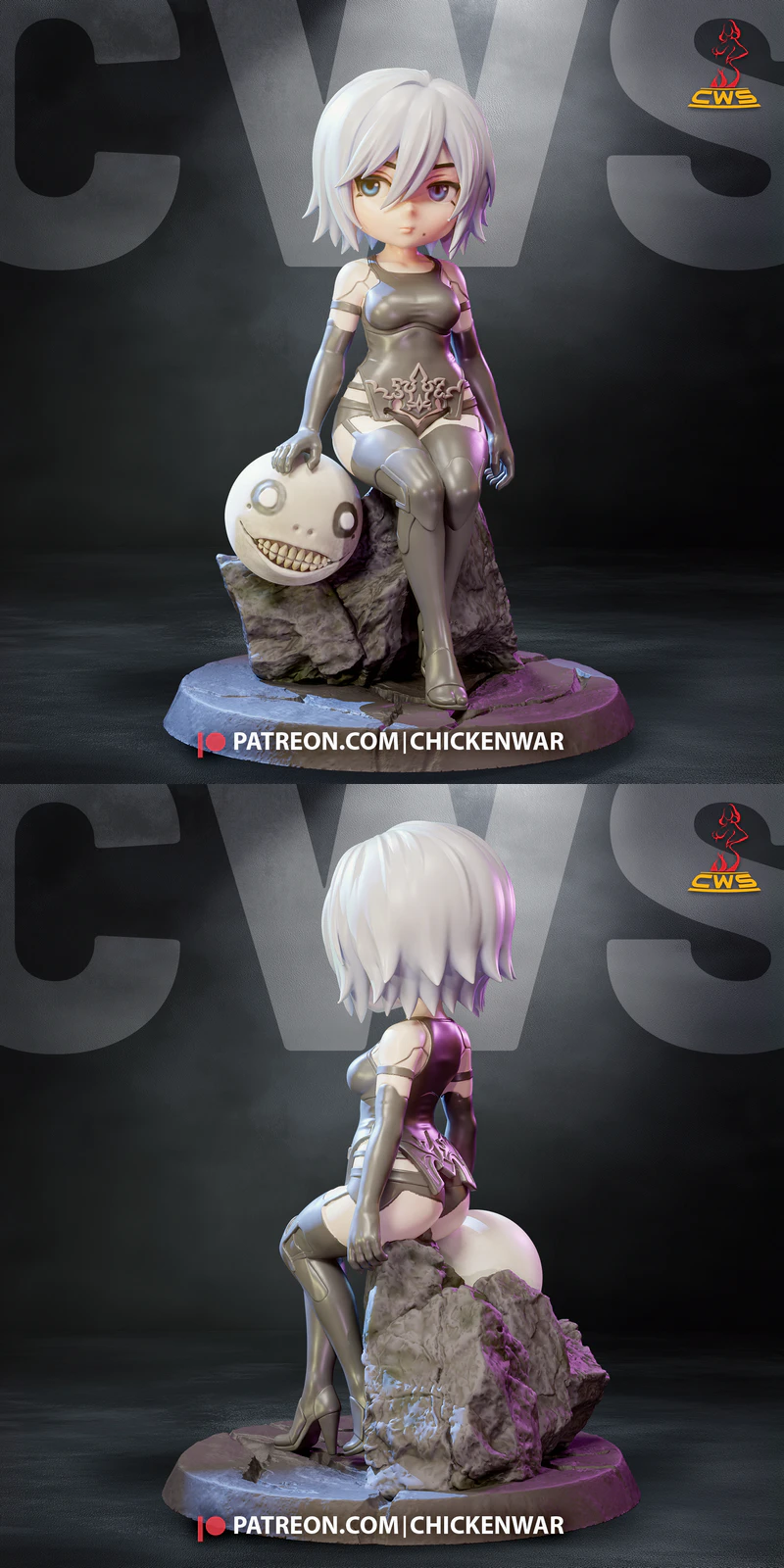 A2 – NieR Automata Chibi STL model for 3D printing