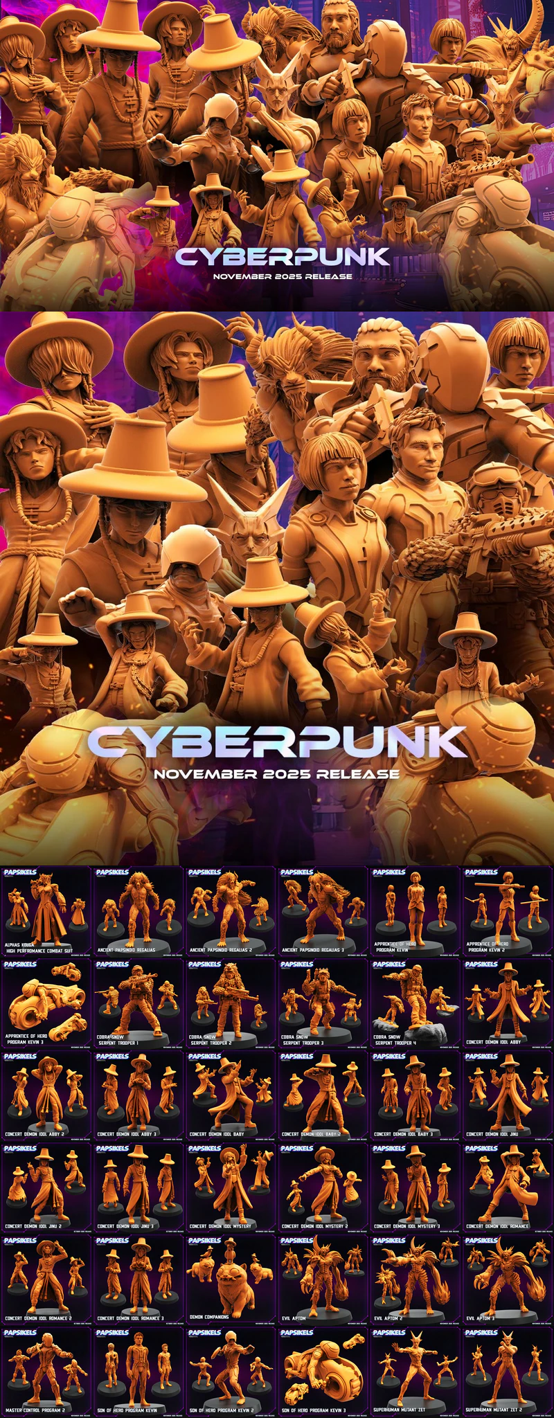 Cyberpunk 3D Printable Miniature – November 2025 STL File STL model for 3D printing