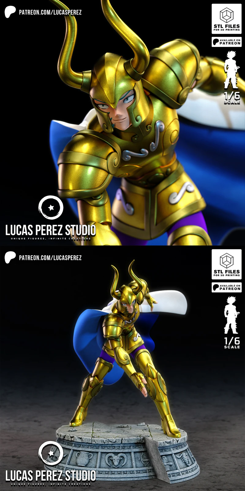 Capricorn Shura – Saint Seiya STL model for 3D printing