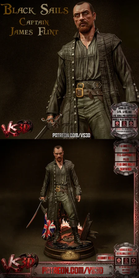 Captain James Flint – Black Sails STL model for 3D printing