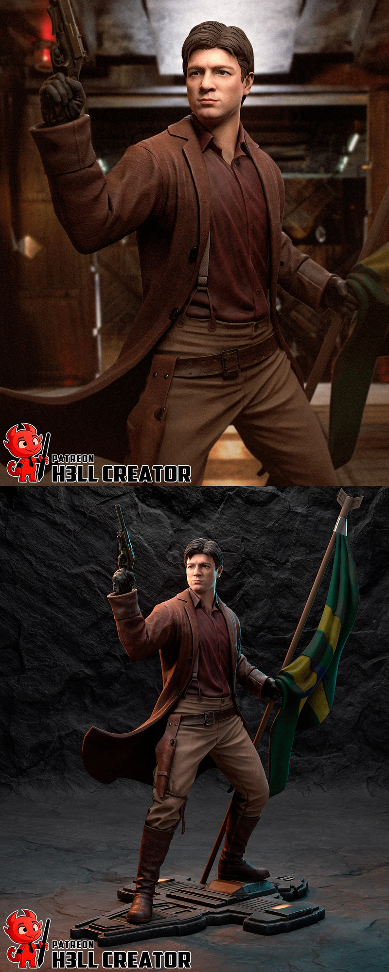 Captain Malcolm Reynolds – Firefly STL model for 3D printing
