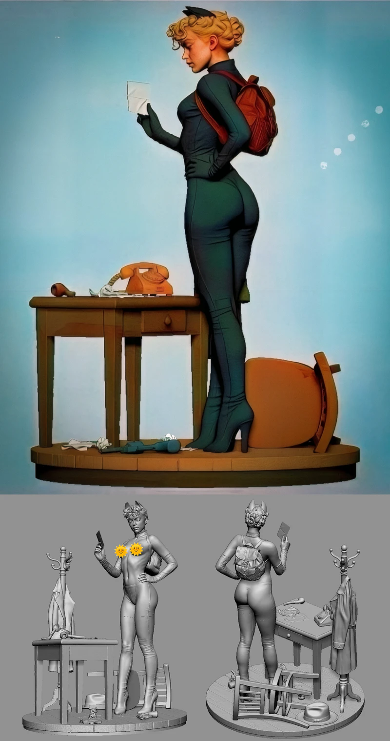 Catwoman Detective STL File for 3D Printer STL model for 3D printing