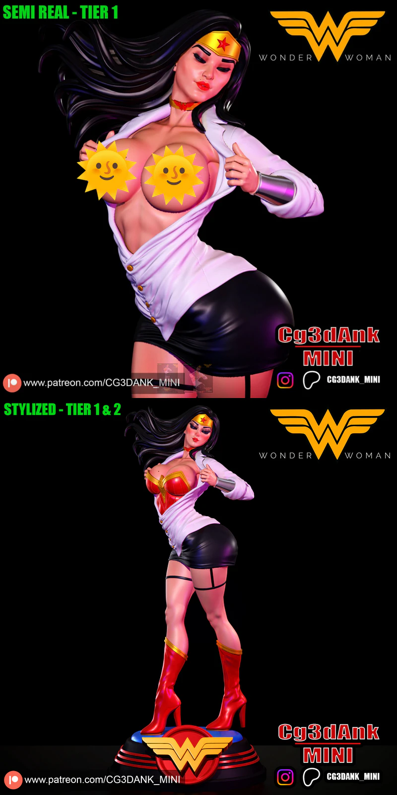 Wonder Woman STL model for 3D printing