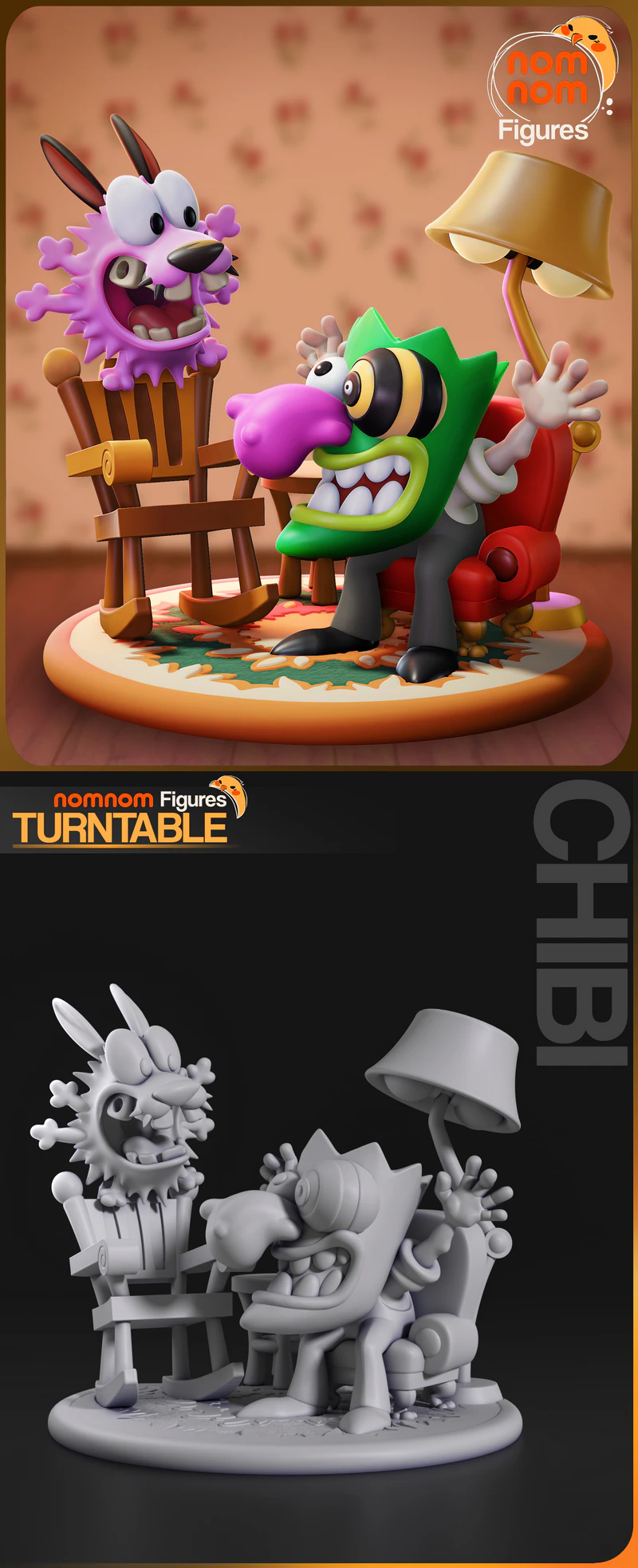 Courage the Cowardly Dog Chibi STL Figure STL model for 3D printing