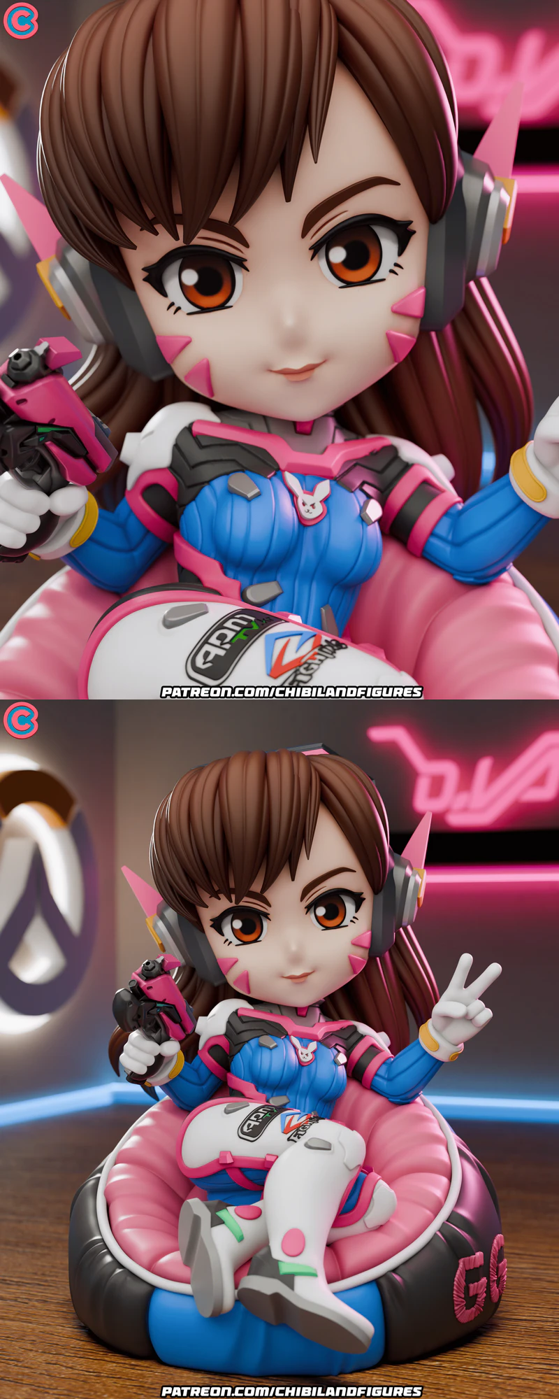Dva – Overwatch Chibi STL model for 3D printing