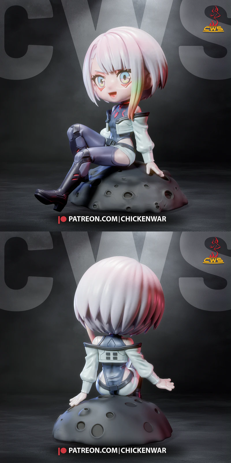 Chibi Lucy – Cyberpunk Edgerunners STL model for 3D printing