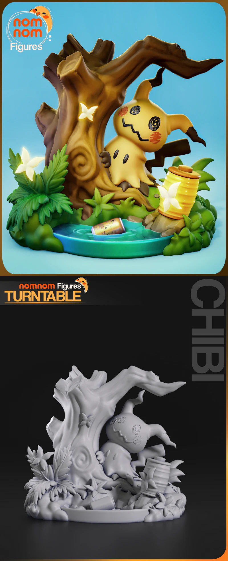 Chibi Mimikyu Pokemon 3D Printable STL Figure STL model for 3D printing