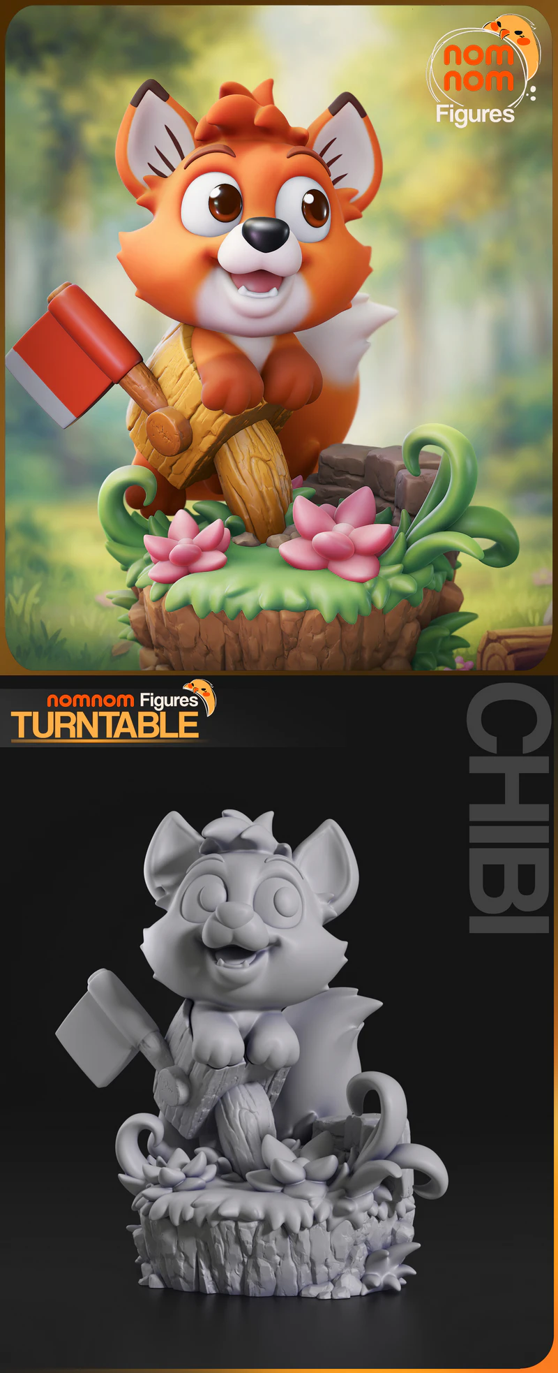 Chibi Tod Fox and Hound STL Figure for 3D Printing STL model for 3D printing