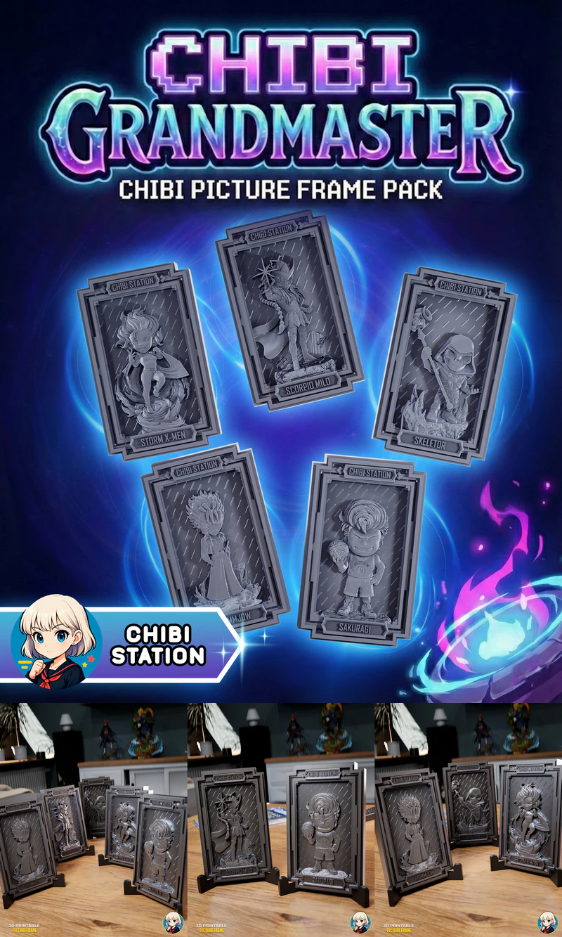 Chibi Picture Frame Pack STL model for 3D printing